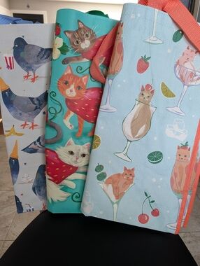 TJ Maxx/Marshalls Reusable "Cats" & "Pigeons" Shopping Tote Bags (Set Of 3) NWT